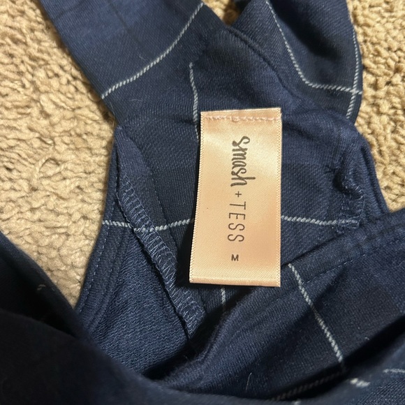 Smash + Tess Navy Checkered Romperall size medium - Picture 4 of 7